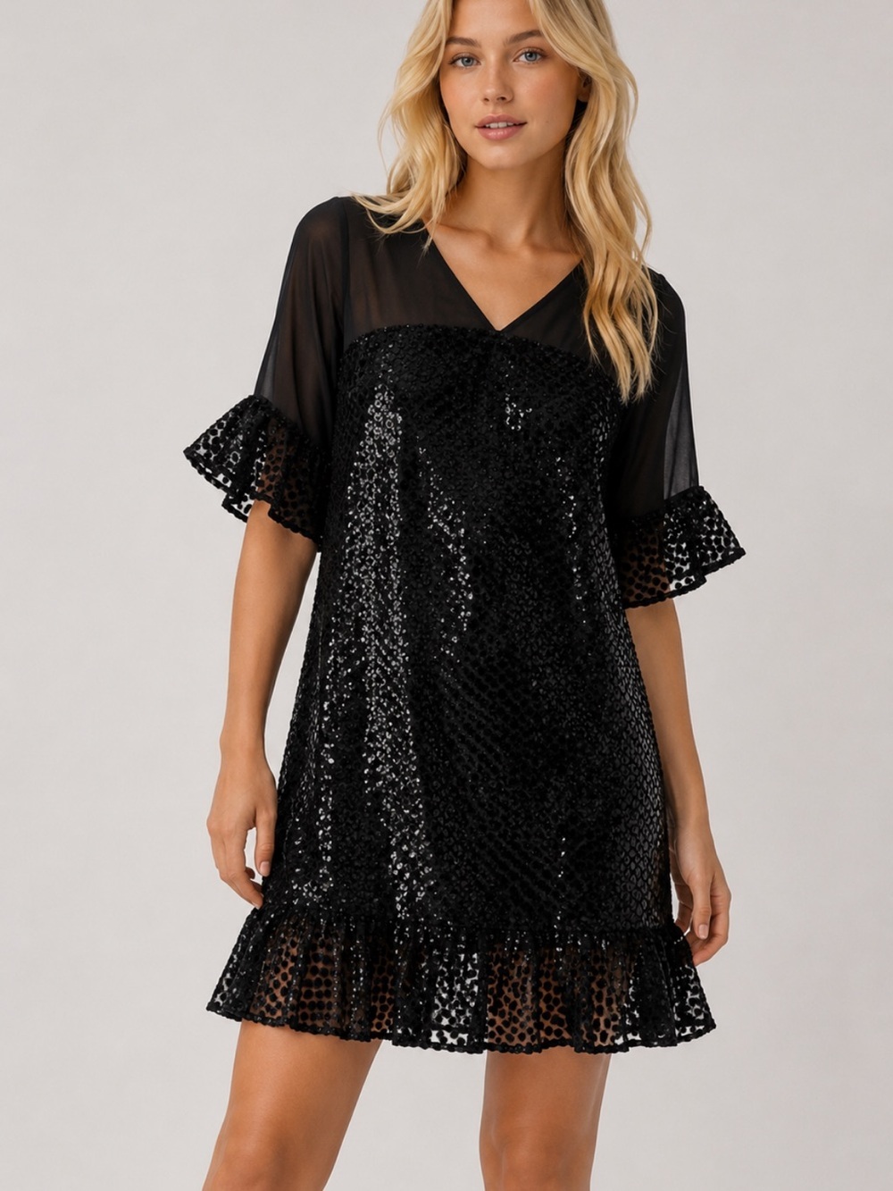 Anthropologie Amadi Lucinda Textured Mini Dress Size Medium 8163
